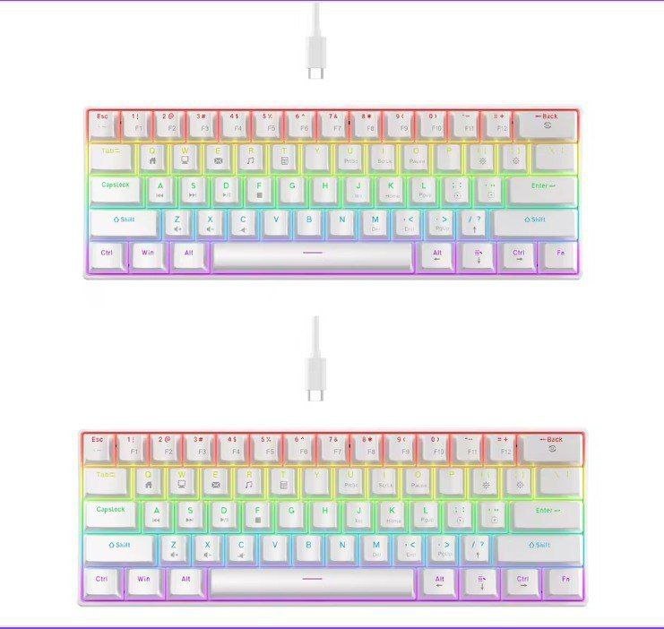 2 UNIDADES Teclado Mecânico K61 🎮⌨️