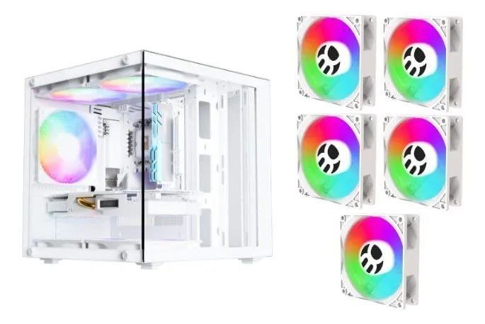 Gabinete Gamer Branco Aquário Com 5 Fans 🖥️🌀