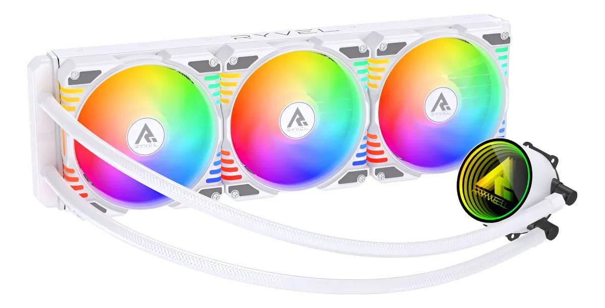 Water Cooler Ryvel Lumin Wave 360 Branco Argb 360mm (Branco, Rosa ou Preto) 🧊❄️