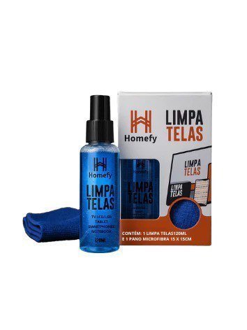 Limpa Telas Homefy 120ml com Pano - Limpeza Sem Manchas para TV, Notebook e Celular | Anti-estático 🔥🔥