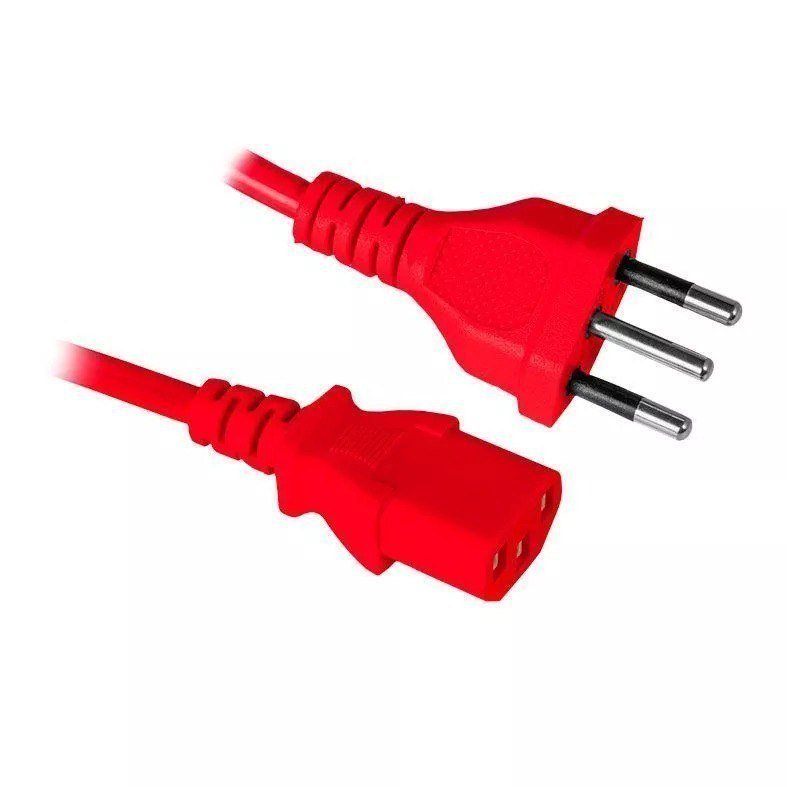 Cabo de Força Pichau 1.2m, 3 Pinos, Vermelho 🔌