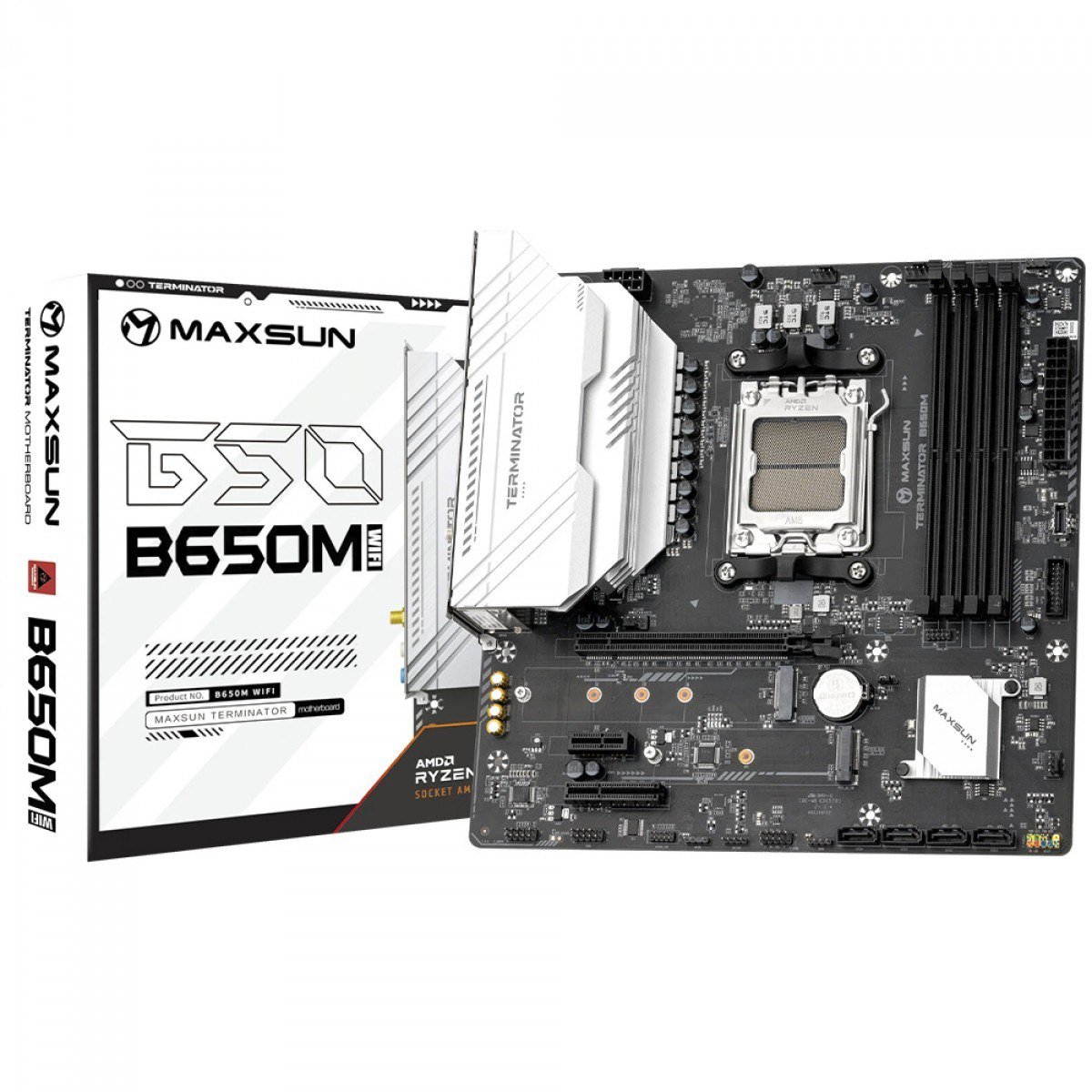 Placa-mãe Maxsun Terminator B650M WiFi6 – Chipset B650, AMD AM5, mATX, DDR5 🛒