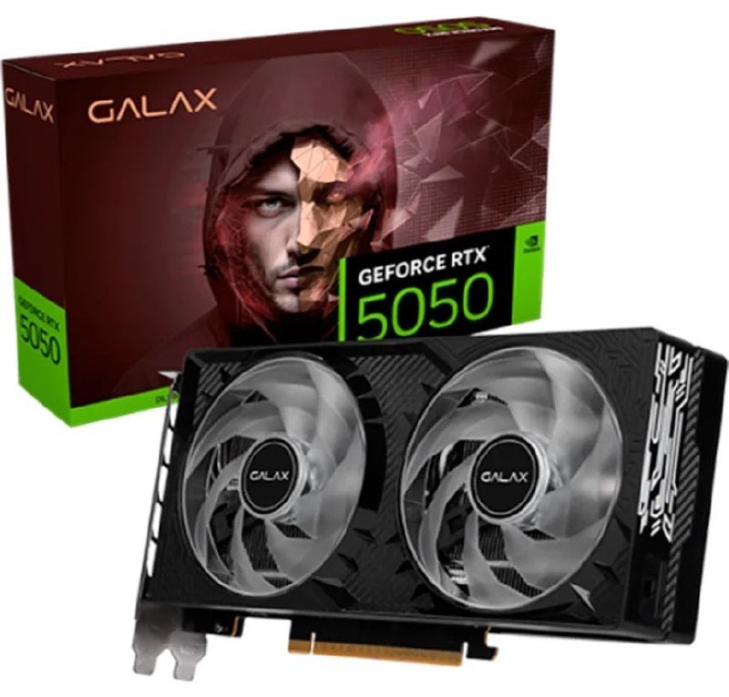 Placa de Vídeo Galax GeForce RTX 5050 1-Click OC NVIDIA Geforce, 8GB, GDDR6, 128-bits, Ray Tracing, DLSS 4 🖥️🎮