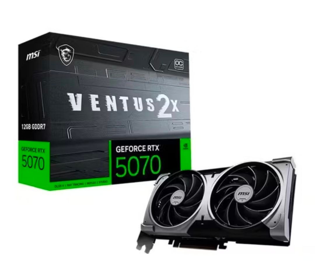 Placa de Vídeo MSI GeForce RTX 5070 Ventus 2X OC, 12GB, GDDR7, 192-bit 🖥️🎮