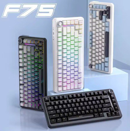 Freewolf F75 Tri-Mode 4000mAh Teclado Mecânico Gamer Wireless 🖱️⌨️🎮