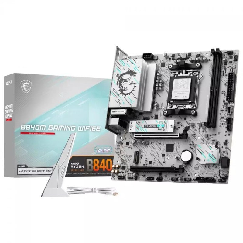 Placa Mãe MSI B840M Gaming WiFi6E, Chipset B840, AMD AM5, mATX, DDR5, B840M GAMING WIFI6E 🛒