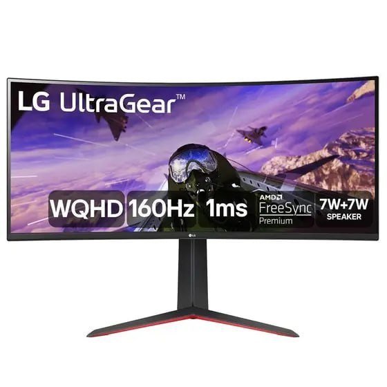 Monitor Gamer Curvo LG UltraGear 34", 2K WQHD, UltraWide, 160Hz, 1ms, FreeSync Premium, HDR10, Som Integrado - 34GP63A-B 🖥️🎮