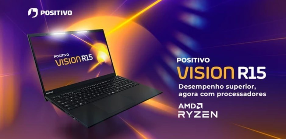 Notebook Positivo Vision R15 Ryzen 5 5500u, 8/256GB, Tela 15." FHD IPS 💻🛒