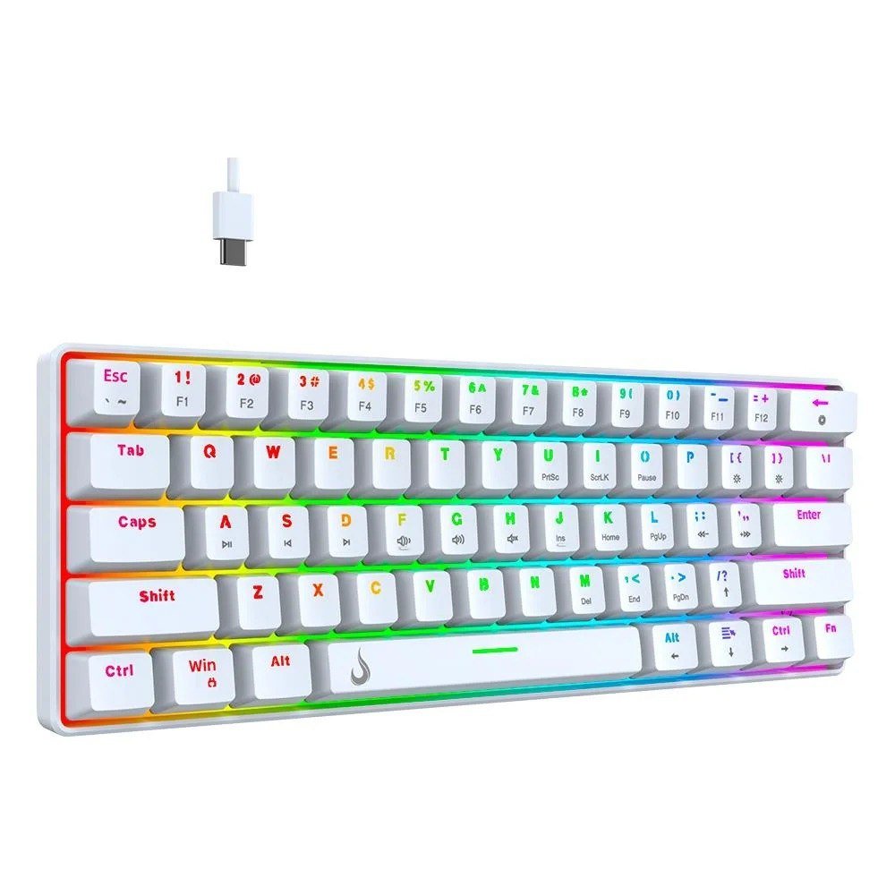 Teclado Mecânico Gamer Rise Mode GM1 White Outemu Brown 🎮⌨️