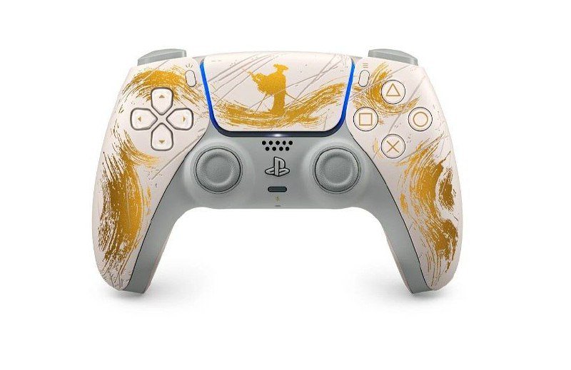 Controle Sem fio Sony DualSense PS5, Edição Limitada Ouro, Ghost of Yotei 🕹️
