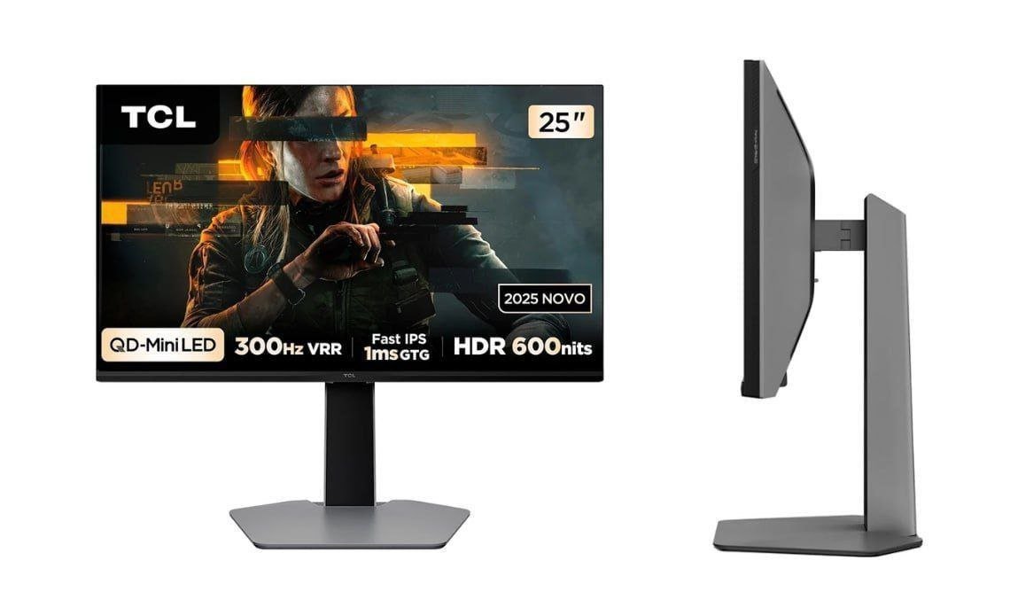Monitor Gamer TCL 25 Polegadas QLED Mini LED Full HD G64 300Hz 1ms