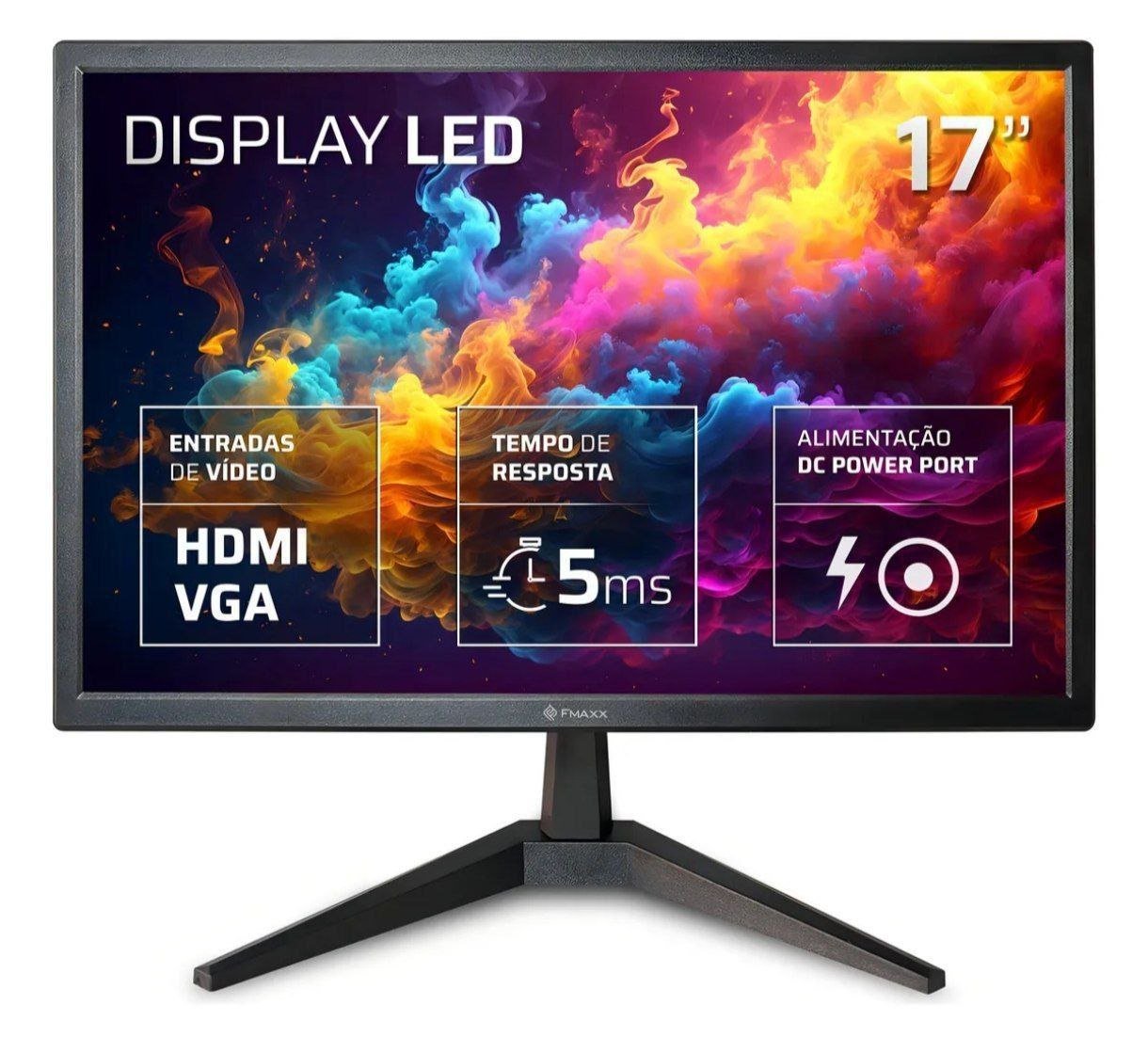 Monitor Fmaxx Mq17v Led 17" Com Hdmi Vga Vesa Cor Preto 🖥️🛒