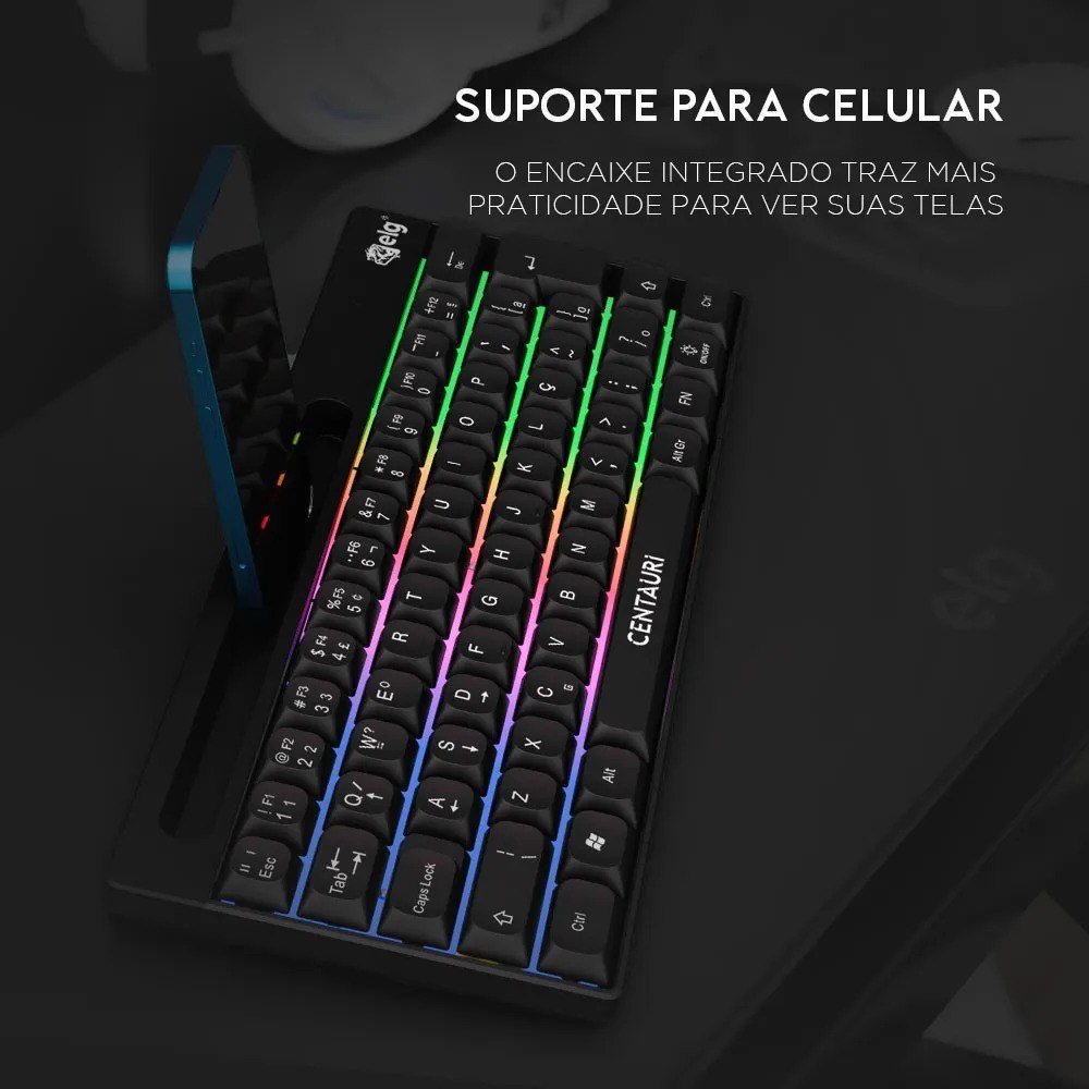 Teclado Gamer Centauri Mini ELG 60% ABNT2 Rainbow 🎮✨