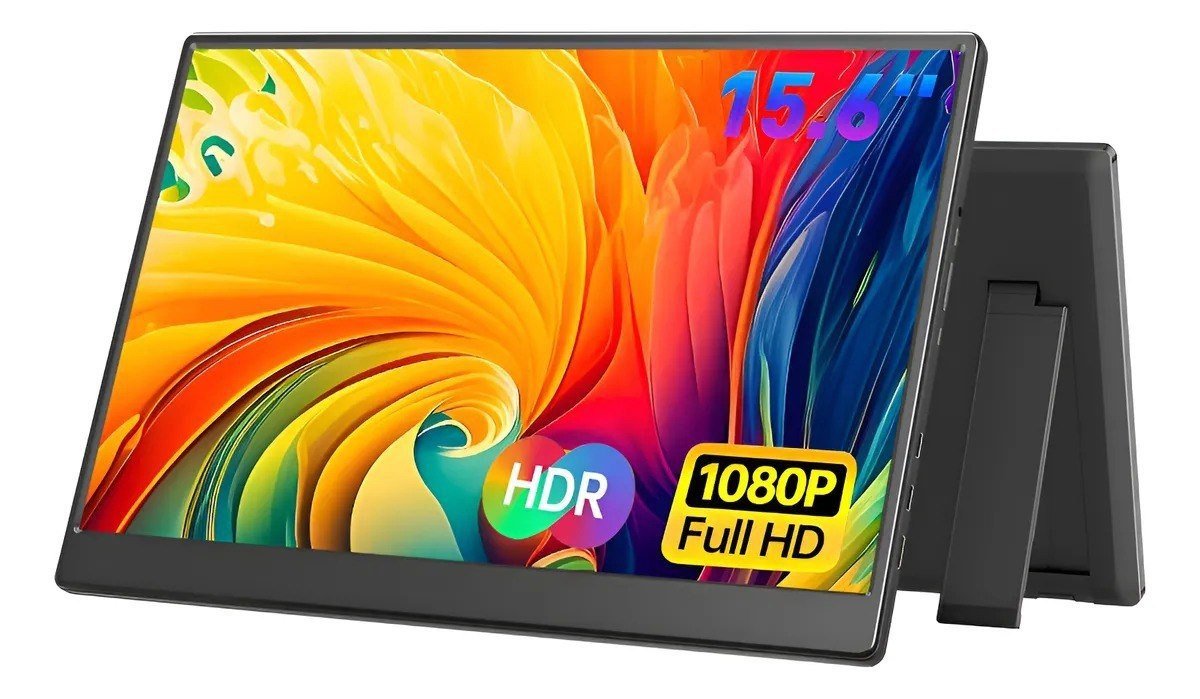 Monitor Portátil 15.6'' Tela Externa HDR IPS 1080p Preto 127/220v 🖥️