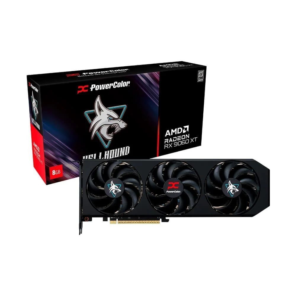 Placa de Vídeo PowerColor RX 9060 XT Hellhound AMD Radeon, 8GB 🖥️🎮