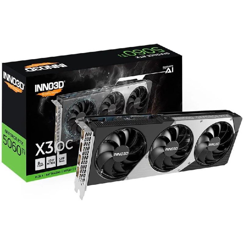Placa de Video Inno3D RTX 5060 Ti X3 OC Geforce Nvidia, 8Gb 128bits, DLSS 4 - N506T3-08D7X-193075L 🖥️🎮