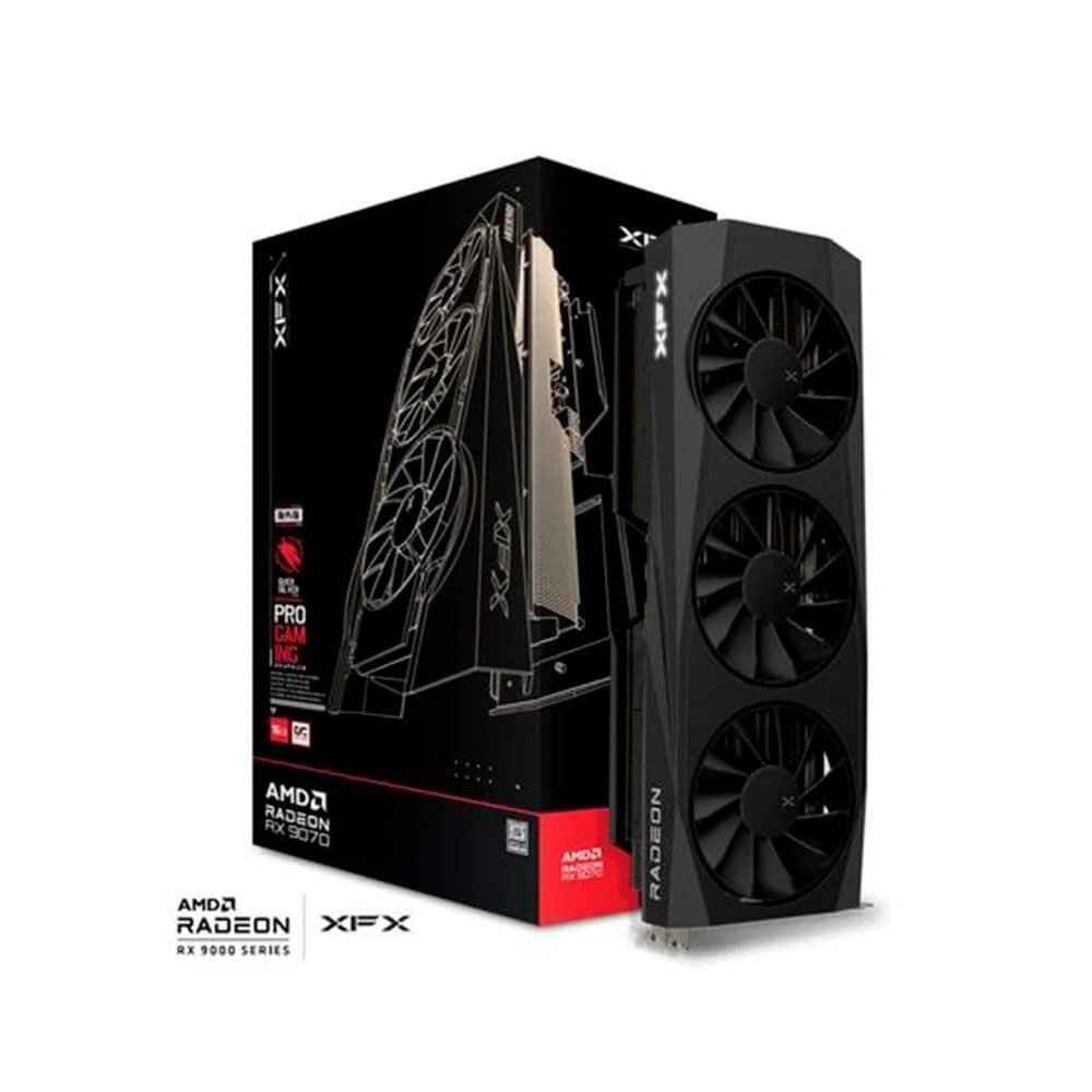 Placa de Vídeo XFX Quicksilver RX 9070 OC GAMING EDITION WITH AMD Radeon, 16GB, GDDR6, HDMI 3xDP, RDNA 4 🖥️🎮