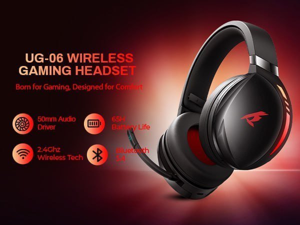 Headset Sem Fio Picun Kofire UG-06, 65h, Tri-mode, Driver 50mm Titan 🇧🇷🎧🎮