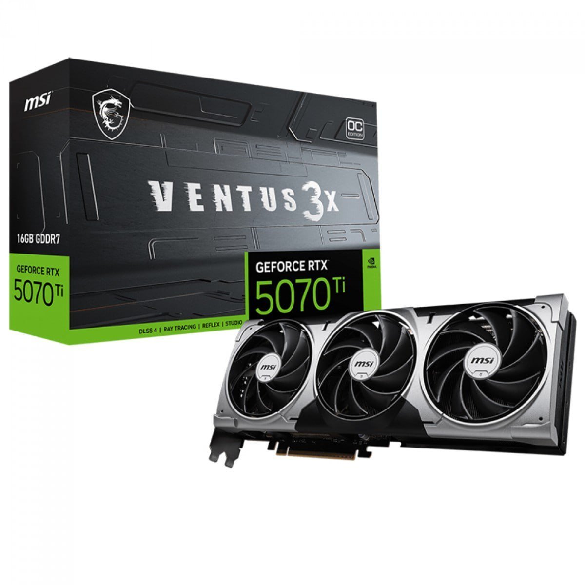 Placa de Vídeo MSI NVIDIA GeForce RTX 5070 Ti Ventus 3X OC, 16GB 🛒🎮