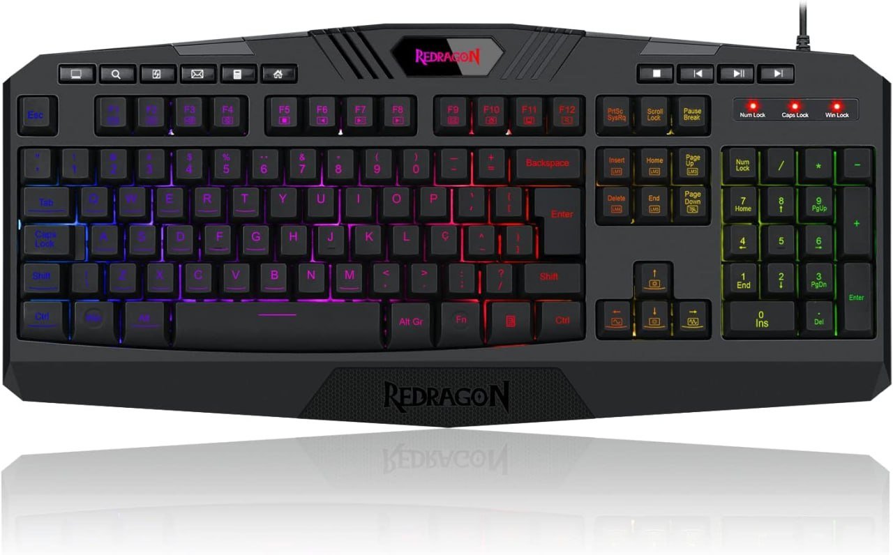TECLADO MEMBRANA GAMER HARPE 2 RGB PRETO 🖱️🎮
