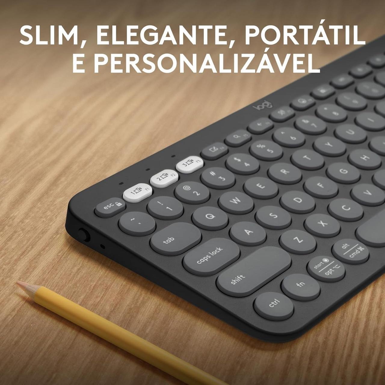 Teclado sem fio Logitech Pebble Keys 2 K380s 🎮⌨️