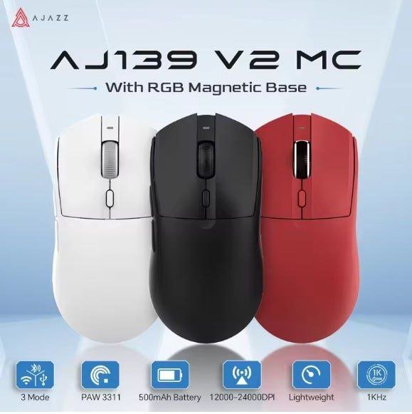AJAZZ AJ139 V2 MC, SENSOR PIXART PAW3311, COM DOCK 🖱️🎮