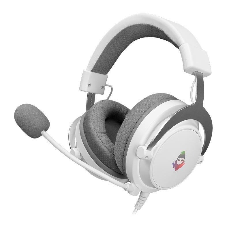 Headset Gamer Mancer Aura, Rainbow, Drivers 50mm, Branco