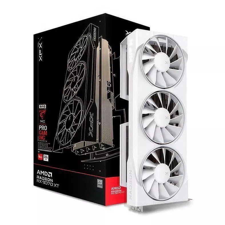 Placa de Vídeo XFX Radeon RX 9070 XT Swift White Trip Fan Gaming Edt 16GB GDDR6 🖥️🎮