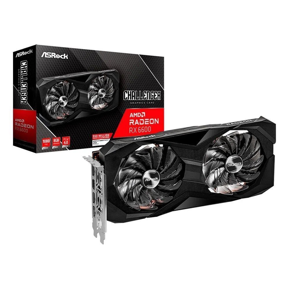 Placa de Vídeo RX 6600 CLD 8G ASRock AMD Radeon, 8GB, GDDR6 🖥️🛒