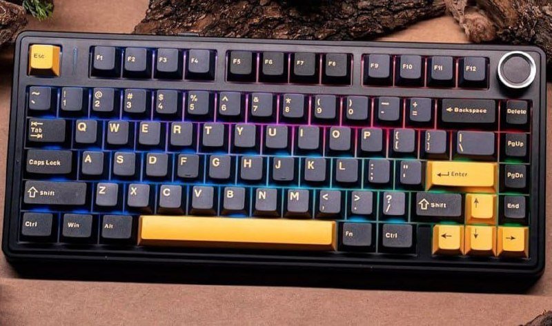 Teclado Sem Fio Mecânico AULA F75 RGB, Hot Swap, Keycaps PBT, Com Knob de Volume - Várias cores 🖥️🎮