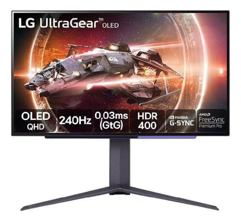 Monitor Gamer LG UltraGear OLED – Tela OLED 27”, 2K QHD, HDR400 True black, 1.5M:1, 240Hz, 0,03ms (GtG), NVIDIA® G-SYNC®, AMD FreeSync™ Premium Pro 🖥️🎮