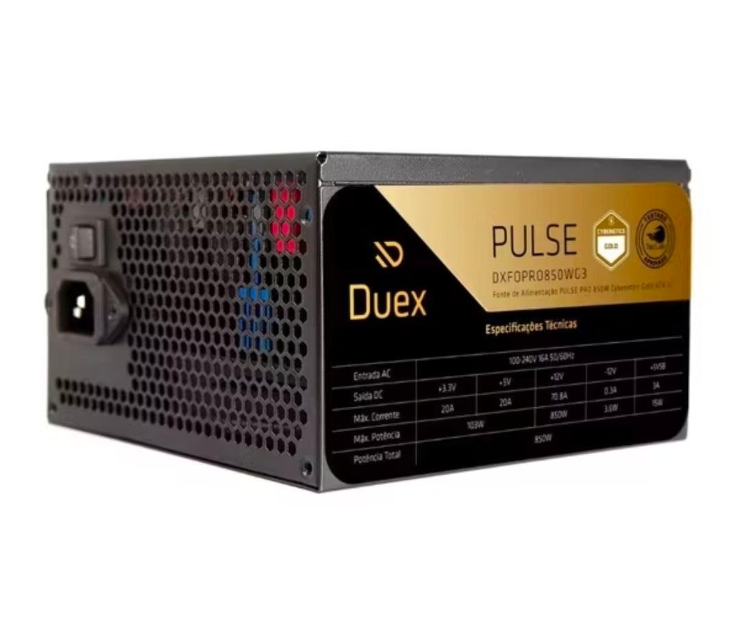 FONTE DE ALIMENTAÇÃO DUEX PULSE PRO 850W 🛒