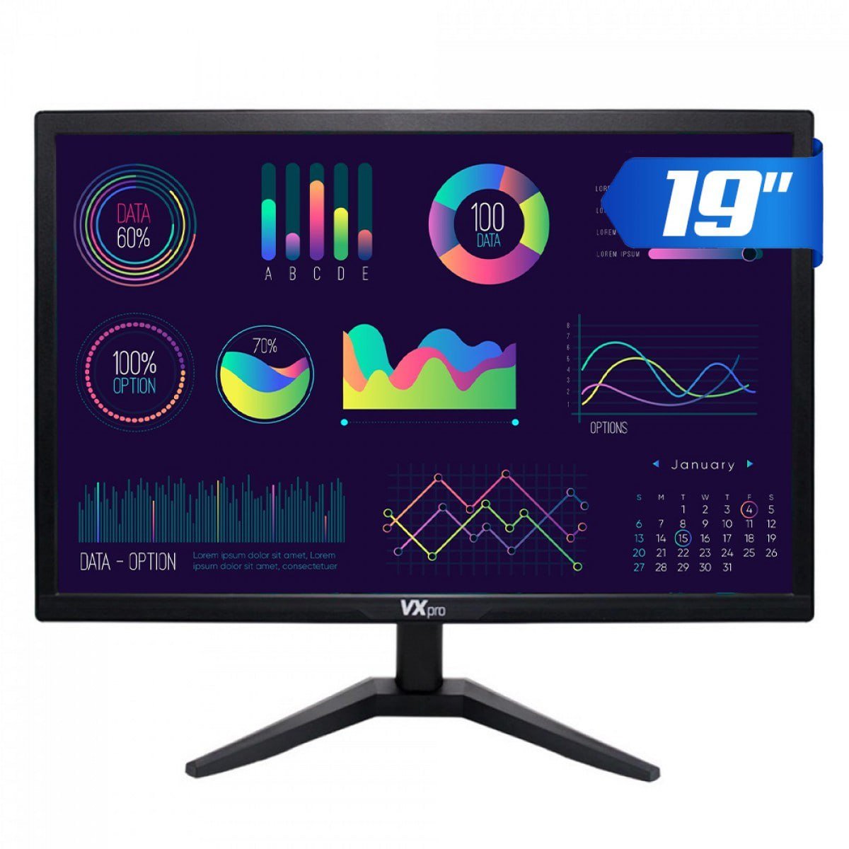 Monitor VX PRO, 19 Pol, LED, 60Hz, 5ms, HDMI/VGA, VX190X 🖥️