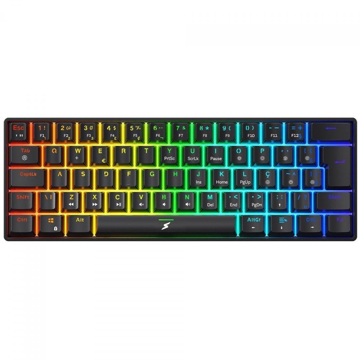 Teclado Mecânico Gamer SuperFrame Player RGB 60% Switch Red ABNT2 Preto 🎮⌨️
