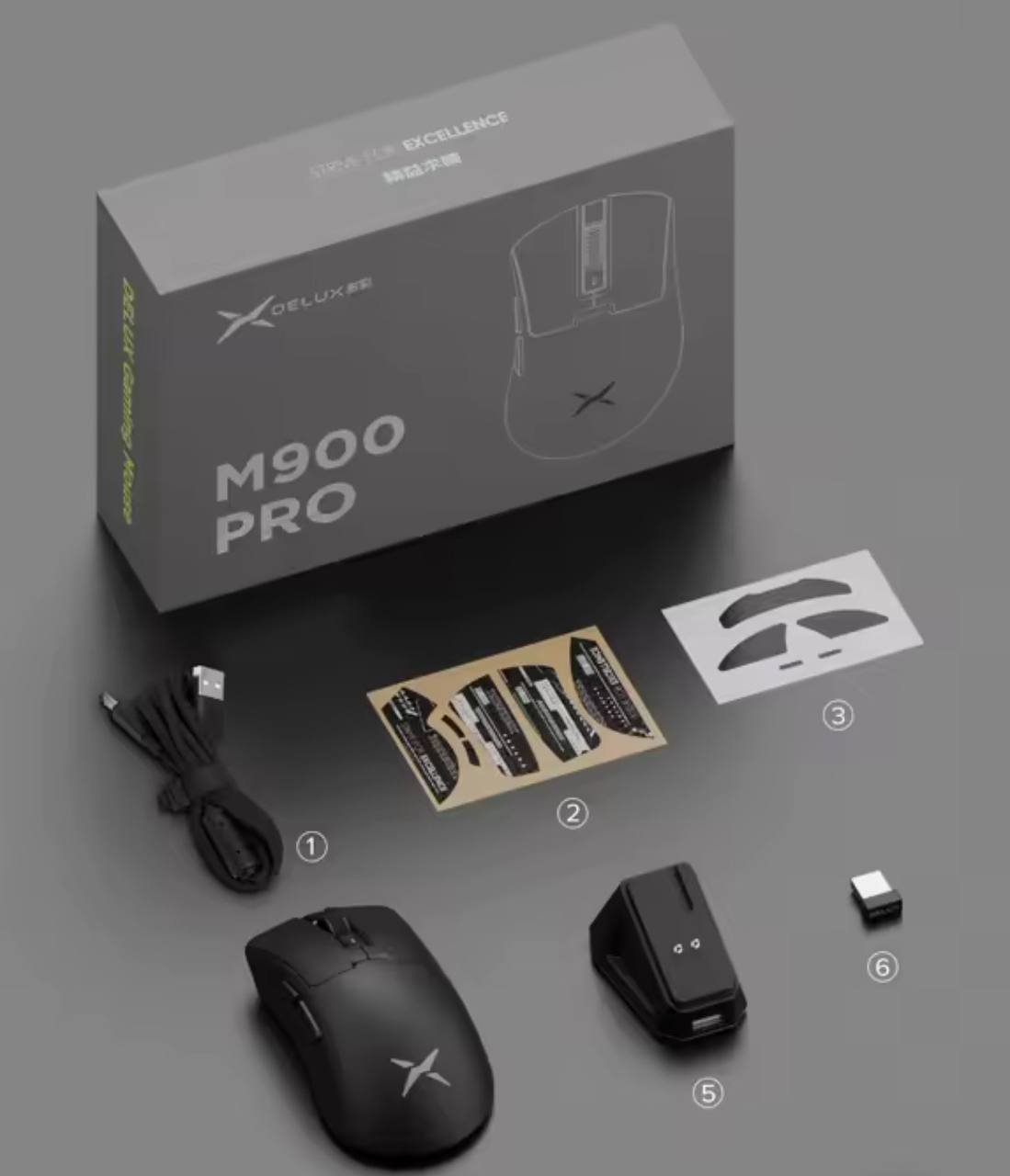 Mouse Gamer Delux M900 PRO, Com Dock de Carregamento 🖱️🎮