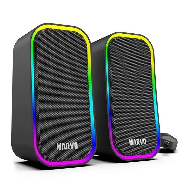 Caixa de Som Marvo SG-285, RGB, 3W RMS, Preta 🛒🔊