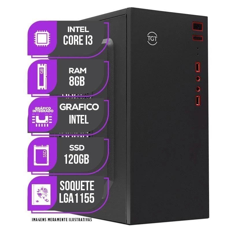 PC CPU ESCRITÓRIO, Intel Core I3, 8GB DE RAM, SSD 120GB 🖥️