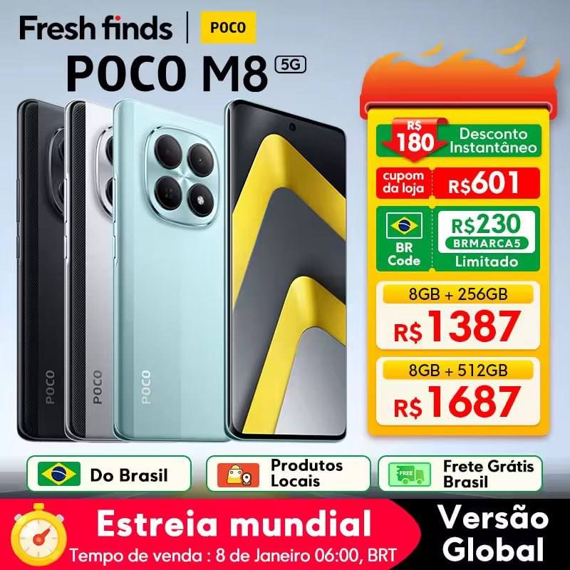 Xiaomi POCO M8 5G 8GB 256GB 🇧🇷📱