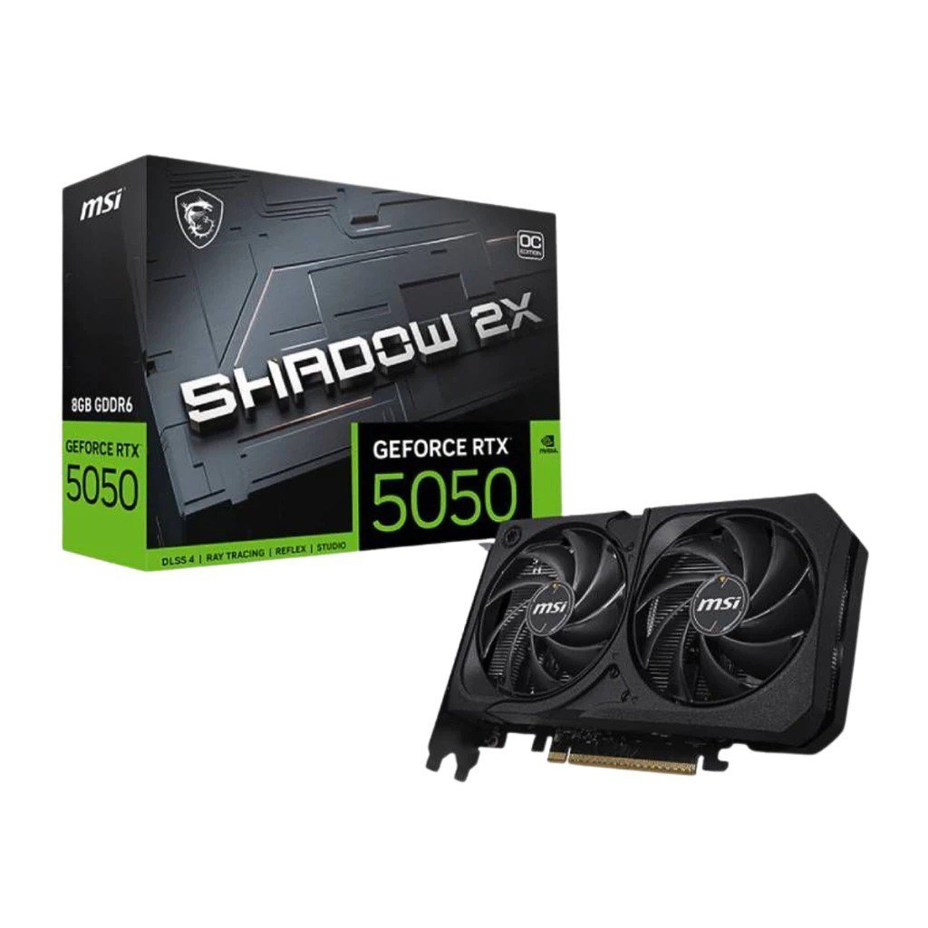 Placa de Vídeo MSI GeForce RTX 5050 Shadow 2X OC 8GB GDDR6 128 Bits 🖥️🎮