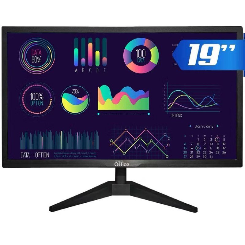 Monitor Dr. Office 19" LED, 60Hz, 5ms, HDMI/VGA 🖥️