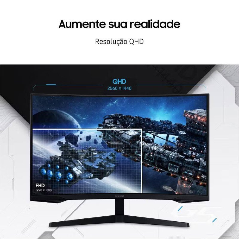 Monitor Gamer Samsung Odyssey G5 27", QHD, 165Hz, 1ms, Freesync, HDMI, DP 🖥️🎮