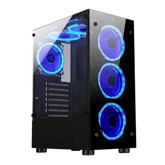 Gabinete Gamer Rise Mode Glass 06X, Mid Tower, ATX, Lateral em Vidro Fumê e Frontal em Vidro Temperado, Sem FANs, Preto - RM-CA-06X-FB 🖥️🖤