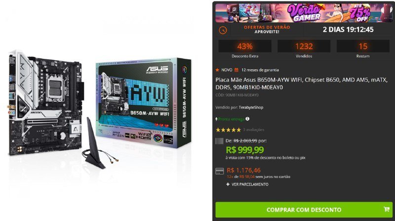 Placa Mãe Asus B650M-AYW WIFI AMD AM5, mATX, DDR5 🖥️