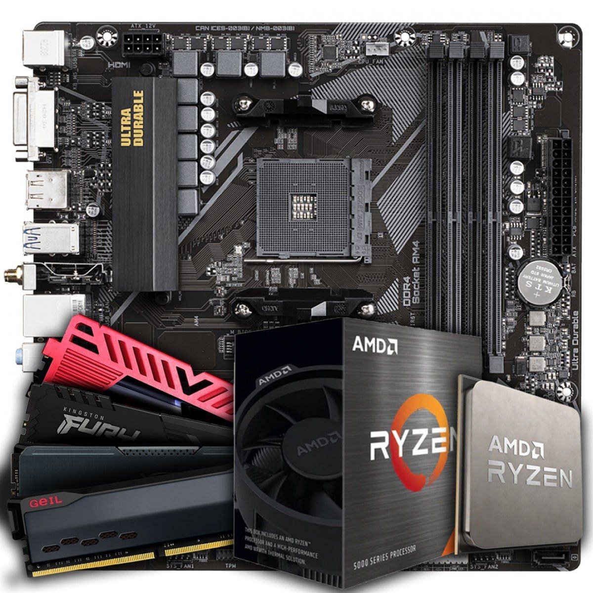 Kit Upgrade, AMD Ryzen 5 5600GT, Placa Mãe Chipset B550, 16GB (2X8GB) DDR4 🛒💻