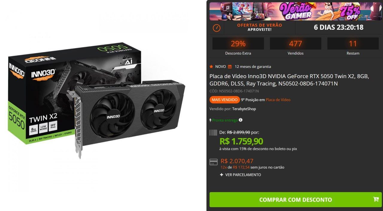 RTX 5050 INNO3D TWIN X2 🛒