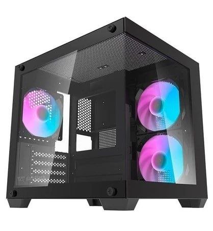Gabinete Gamer Aquário Aigo Darkflash Korgan K275M — Mid-Tower • 3 Fans Rainbow • Preto 🖥️🎮