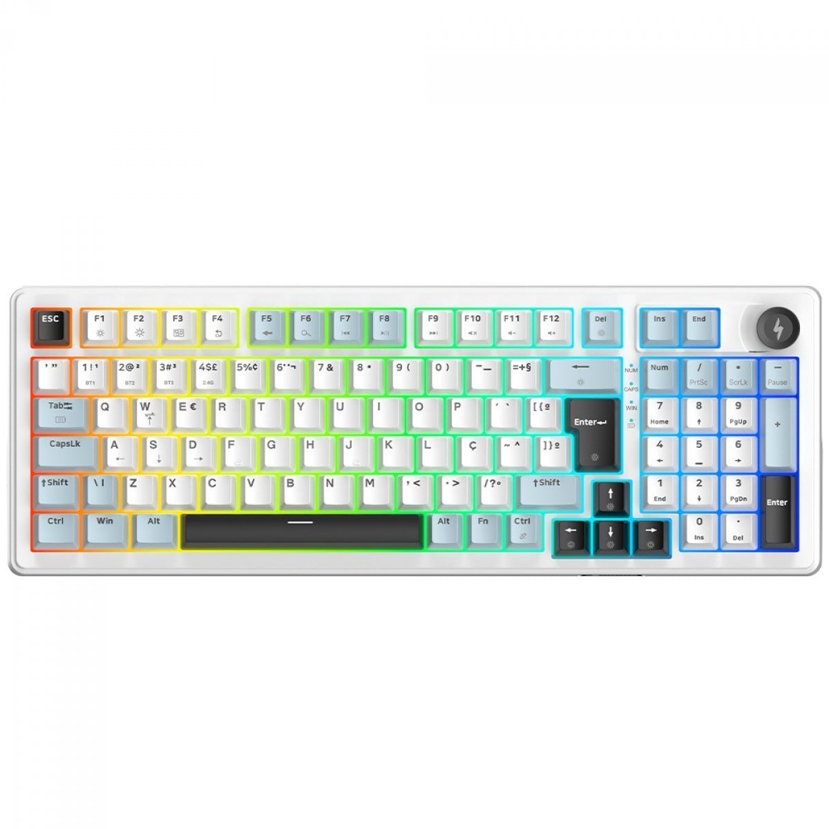 Teclado Mecânico Gamer SuperFrame Phantom, RGB, Wireless/Bluetooth, Switch KTT WineRed Linear, ABNT2 🎮⌨️