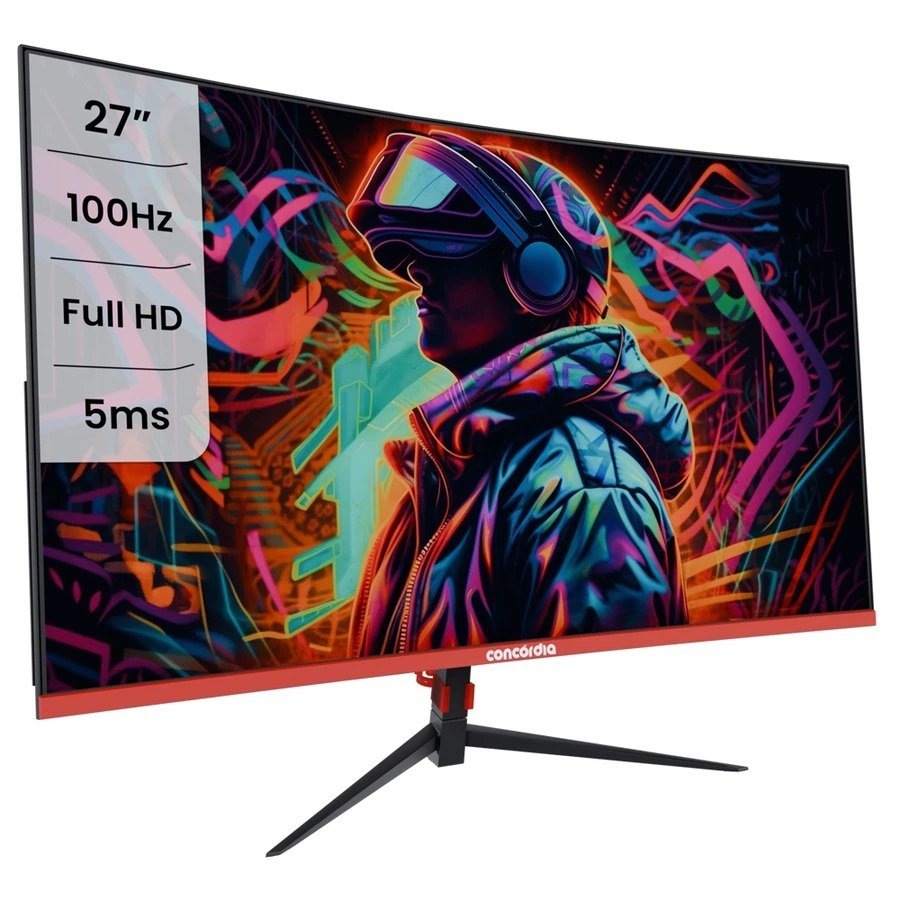 Monitor Concórdia Gamer Curvo 27'' CZ270F 100HZ LED FULL HD HDMI VGA SRGB 99% 🖥️🎮