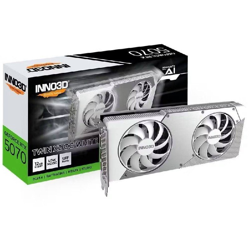 Placa de vídeo INNO3D GeForce RTX 5070 Twin X2 OC White 12GB GDDR7 192-bit PCIe 5.0 🖥️🎮