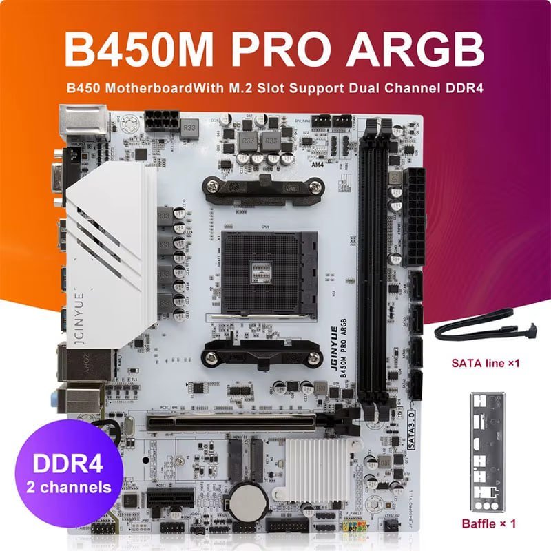 Placa-Mãe B450m M-ATX AMD Ryzen 2000-5000
